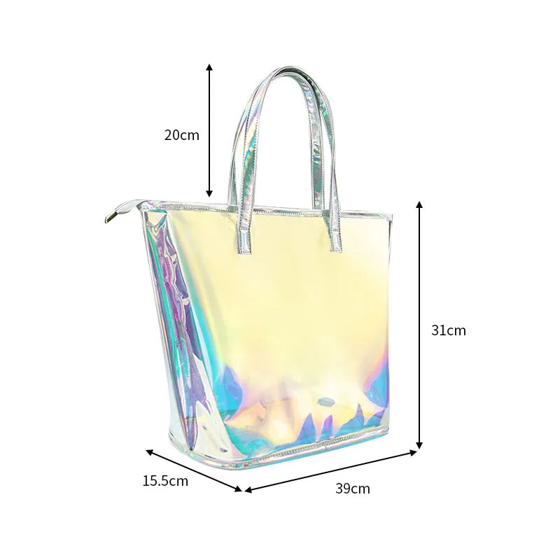 Sac à main transparent holographique mode