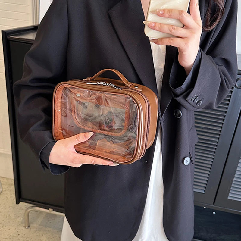 Trousse transparente élégante pour voyage mode