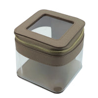 Trousse transparente chic fashion - modèle dark gray / 12 x 13 x12 CM - TransparenceSac.com