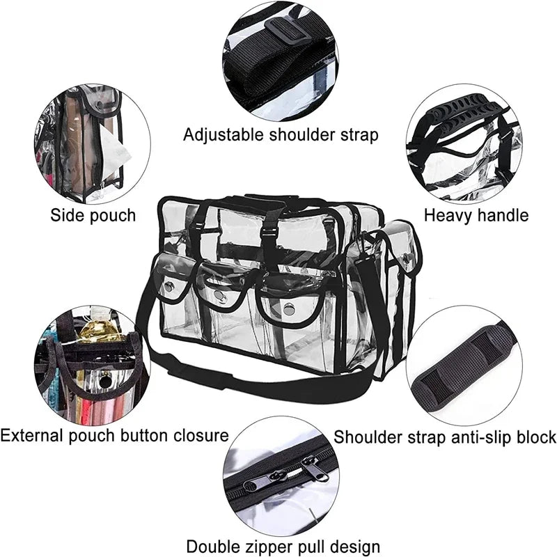 Sac à main transparent multi-poches élégant