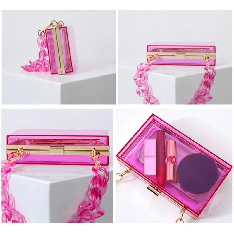 Sac Transparent Luxe Chaîne Dorée