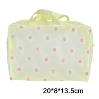 Trousse transparente à pois roses élégante - TransparenceSac.com