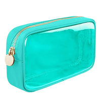 Trousse maquillage transparente dorée élégante - modèle green - TransparenceSac.com