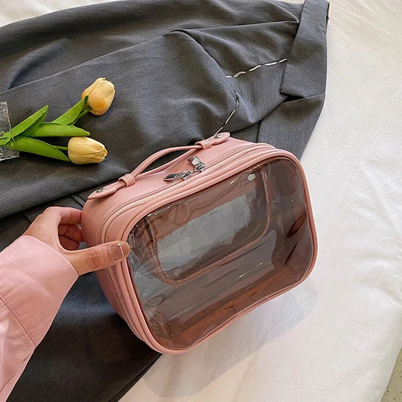 Trousse transparente élégante pour voyage mode