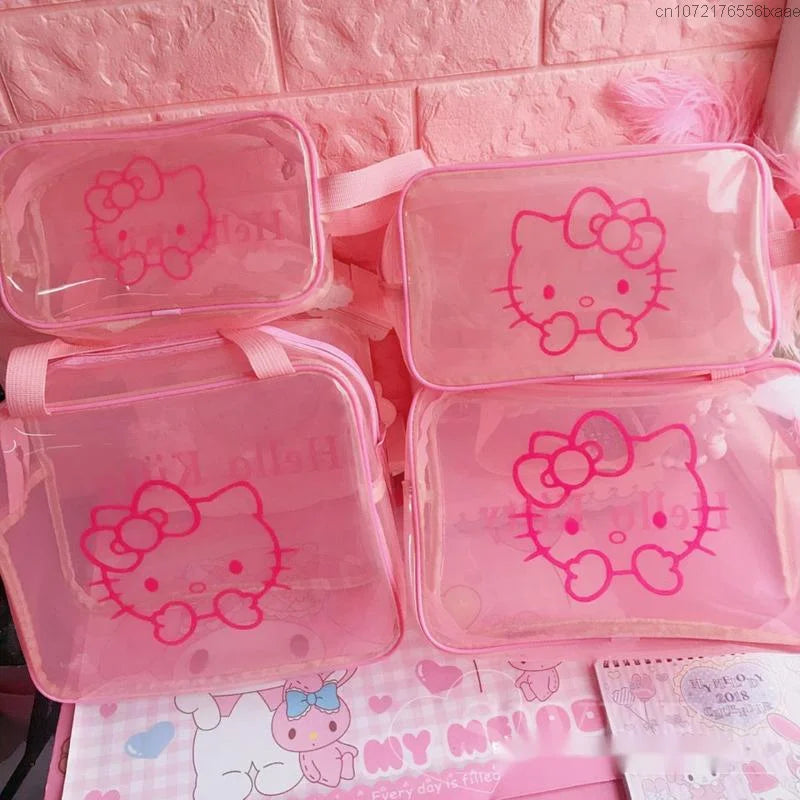 Sac à main transparent Hello Kitty rose