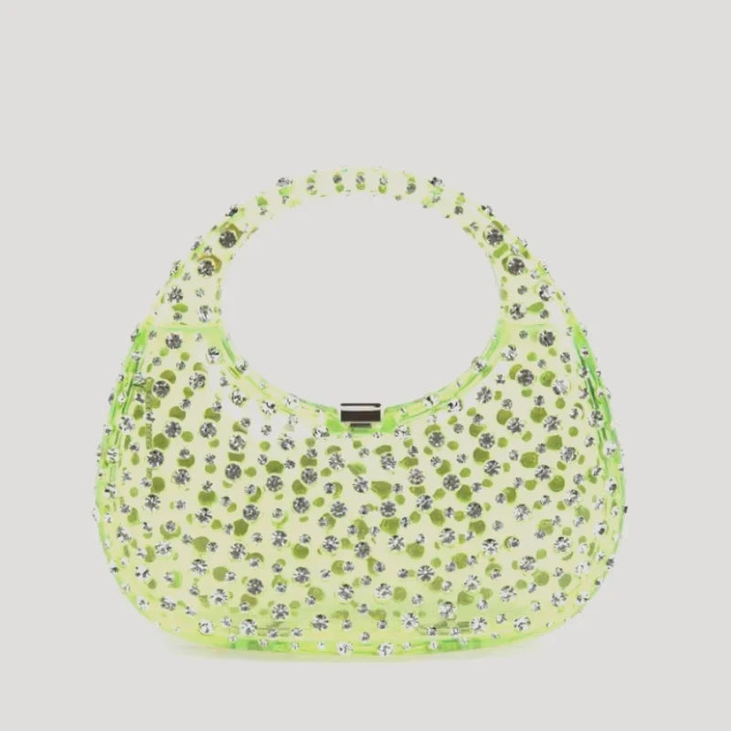 Sac transparent rose étincelant chic