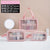 Sac de voyage transparent rose élégant - modèle Pink 3 piece set - TransparenceSac.com