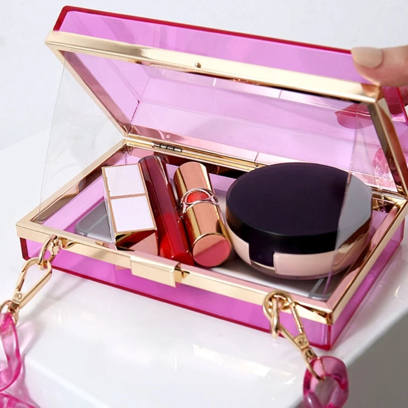 Sac Transparent Luxe Chaîne Dorée