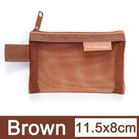 Trousse maquillage transparente mode compacte - modèle Brown-11.5X8cm / 10PCS - TransparenceSac.com