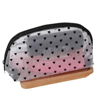 Trousse de maquillage transparente cœurs élégants