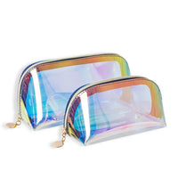 Pochette maquillage iridescente transparente mode