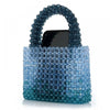 Sac à main perles transparentes dégradé bleu