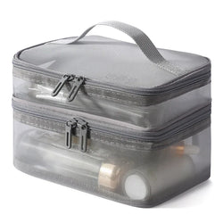 Acheter Trousse de toilette transparente double compartiment - TransparenceSac.com