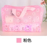 Trousse transparente motif floral élégant - modèle pink color - TransparenceSac.com