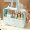 Trousse voyage transparente fleuri élégante