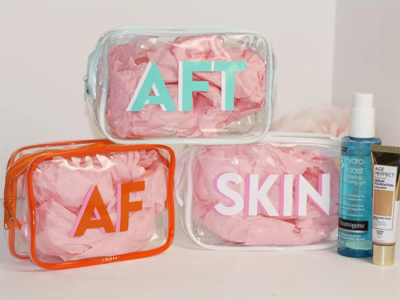 Trousse transparente fun et colorée