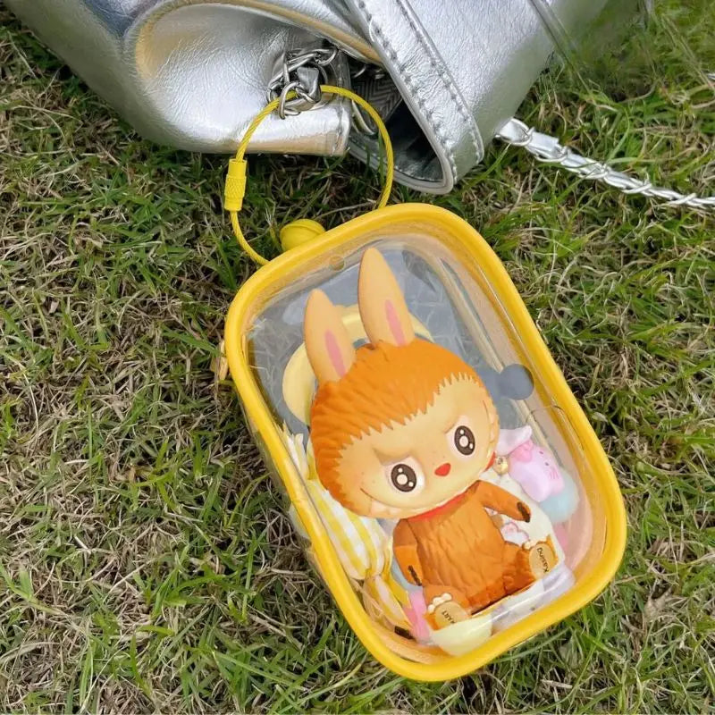 Pochette transparente design vert pastel