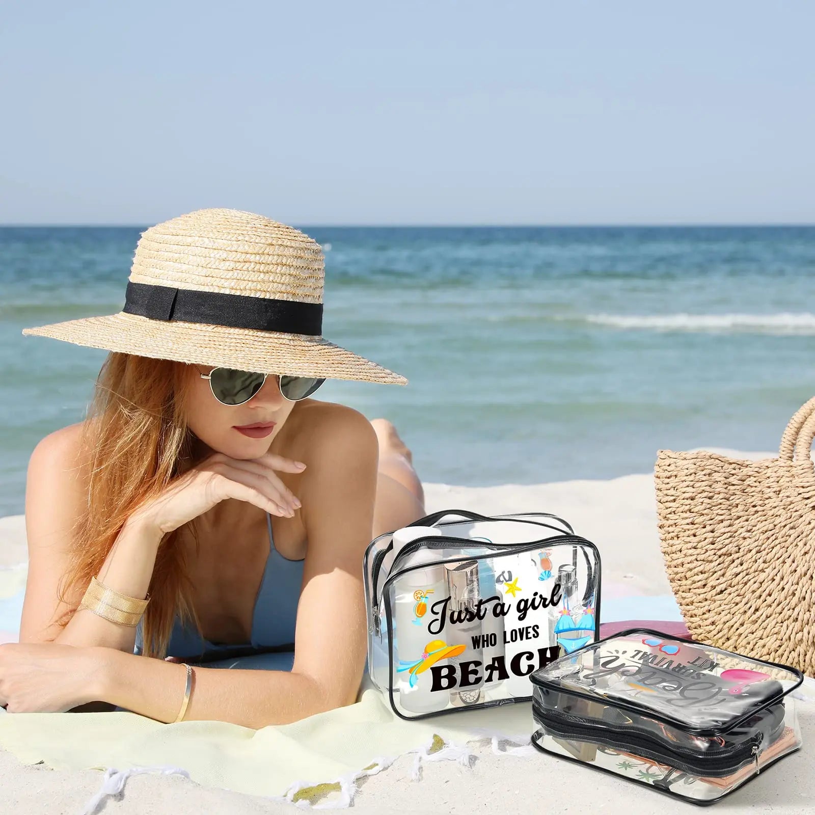 Pochette transparente plage chic et pratique