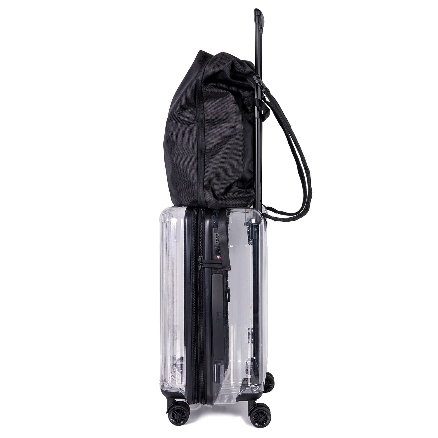 Valise translucide moderne avec sacoche intégrée