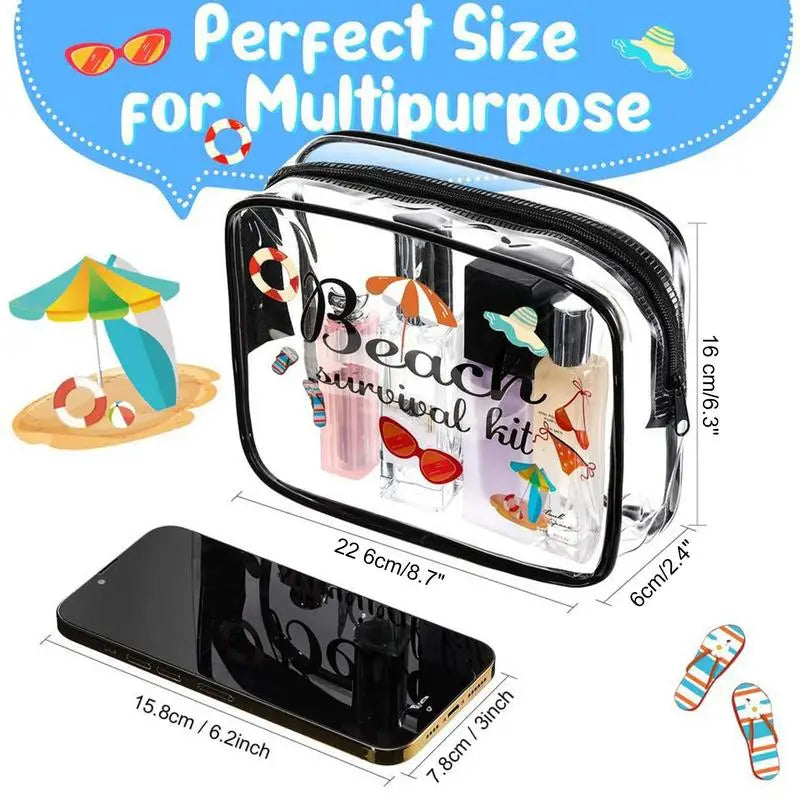 Trousse transparente plage fashion pratique