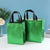 Sacs de Shopping Métallisés Tendance - modèle green / 28x32x13cm - TransparenceSac.com