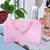 Pochette transparente rose tendance compacte fashion - modèle Rose - TransparenceSac.com