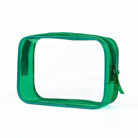 Trousse maquillage transparente violette élégante - modèle Green - TransparenceSac.com