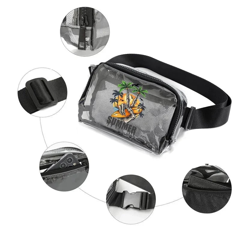 Sac banane transparent vibes tropicaux