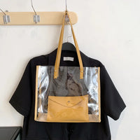 Sac shopping transparent mode rouge élégant - modèle Yellow / 34x11x30cm - TransparenceSac.com