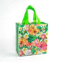 Sac shopping floral violet printemps - modèle 4004-4 / 22x11x23cm / 30pcs - TransparenceSac.com