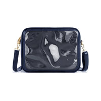 Sac bandoulière transparent noir fashion - modèle for DEEP BLUE - TransparenceSac.com