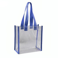 Sac shopping transparent bordures rouges - modèle Khaki - TransparenceSac.com