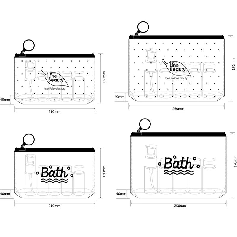 Trousse de toilette transparente motifs palmes
