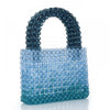 Sac à main perles transparentes dégradé bleu