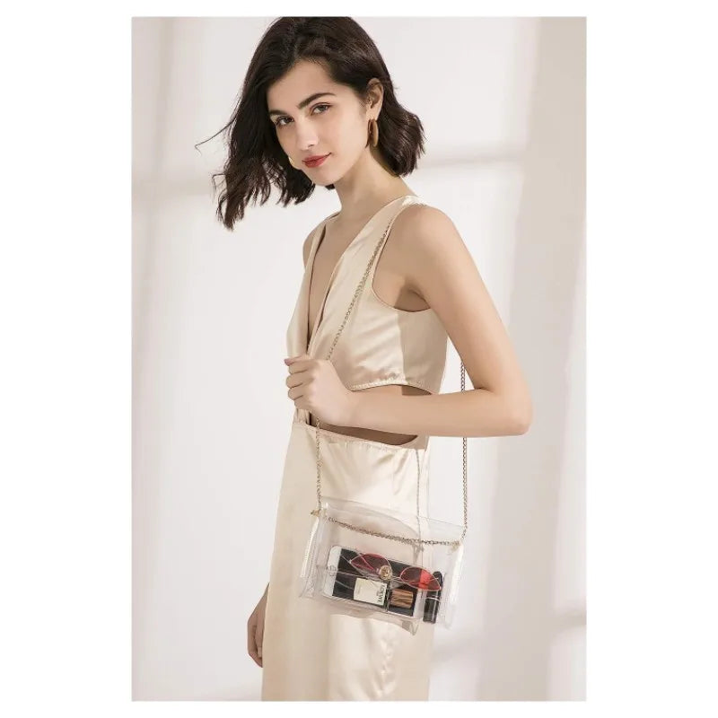 Pochette transparente chic soirée élégante