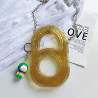 Trousse transparente mode enfant avec porte clés - modèle yel with pendant - TransparenceSac.com