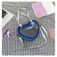 Sac cœur transparent rose fashion - modèle Navy Blue - TransparenceSac.com