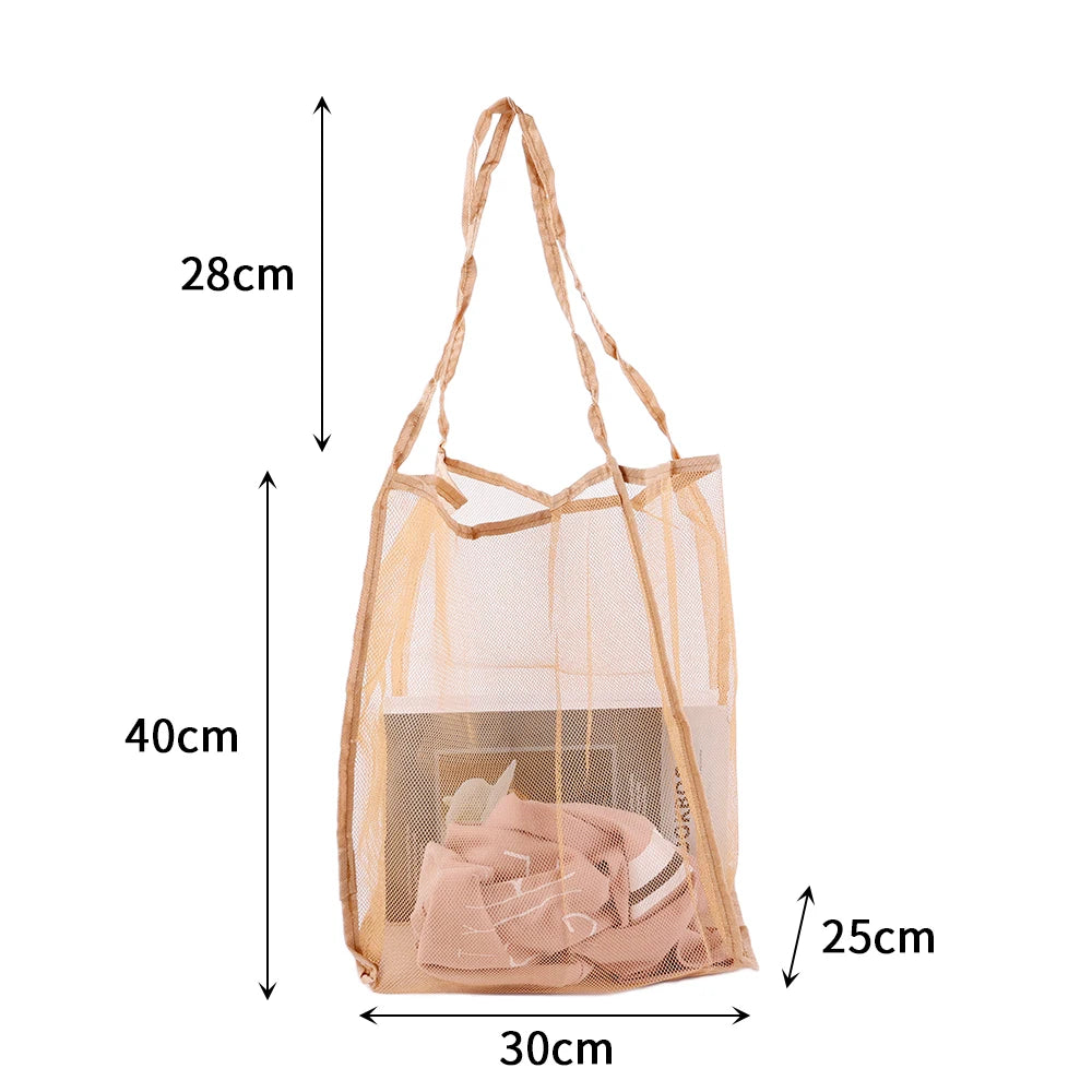 Sac shopping transparent en maille légère