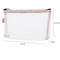 Trousse de rangement transparent rose large - TransparenceSac.com