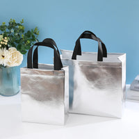 Sacs de Shopping Métallisés Tendance - modèle WHITE / 28x32x13cm - TransparenceSac.com