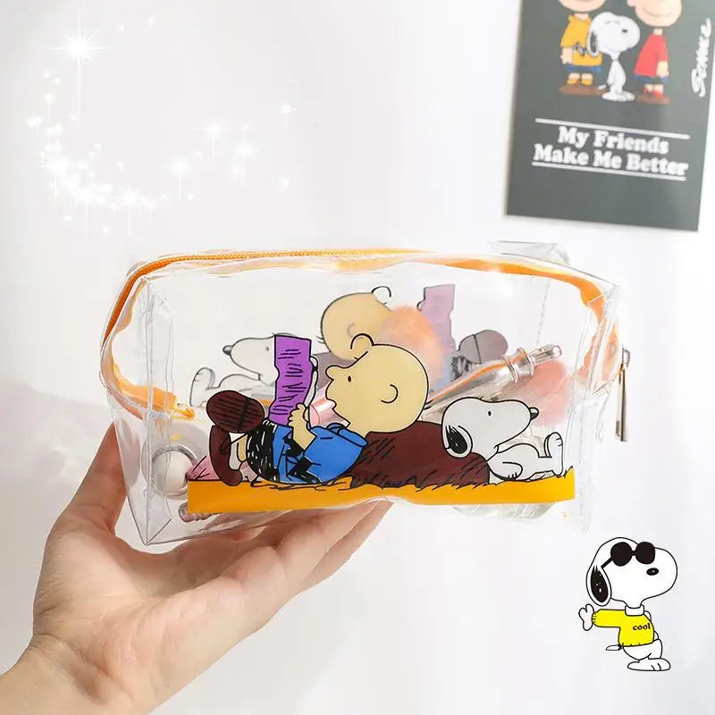 Trousse transparente personnages cartoons adorables