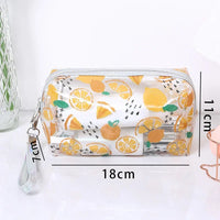 Trousse transparente tropicale motifs fruités - modèle Lemon - TransparenceSac.com
