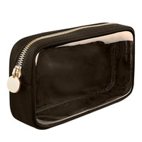 Trousse maquillage transparente dorée élégante - modèle Coffee - TransparenceSac.com