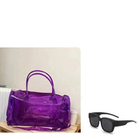 Sac de sport transparent rose élégant - modèle purple - TransparenceSac.com