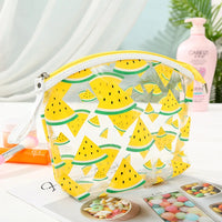 Trousse tendance transparente motifs pastèque - modèle Yellow - TransparenceSac.com