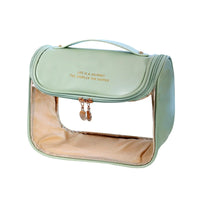 Trousse voyage transparence élégante cuir - modèle green - TransparenceSac.com