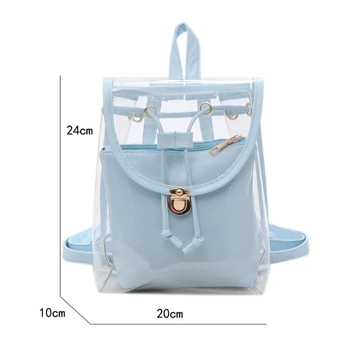 Sac à dos transparent bleu tendance