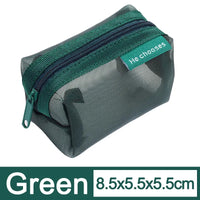 Trousse maquillage transparente mode compacte - modèle Green-8.5x5.5x5.5cm / 10PCS - TransparenceSac.com