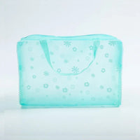Trousse de voyage transparente fleurie - modèle Green - TransparenceSac.com