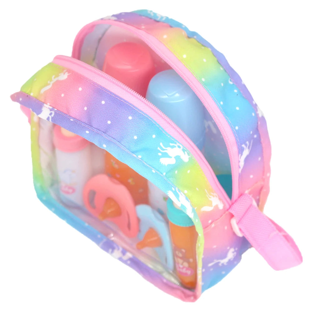 Sac à langer transparent multicolore pour bébé